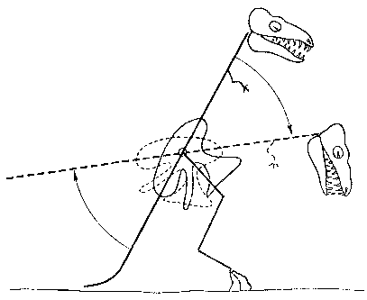 Схема способа нападения крупного карнозавра